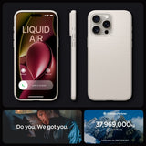 Spigen iPhone 15 Pro Max Kuori Liquid Air Natural Titanium