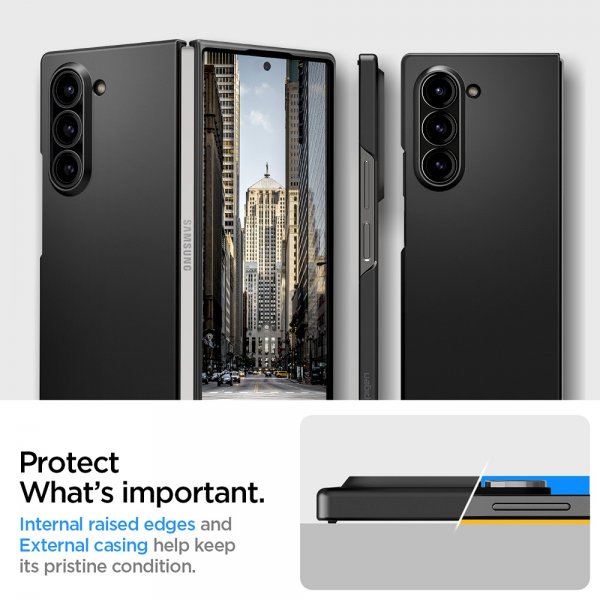 Spigen Samsung Galaxy Z Fold 6 -suojakuori, Air Skin, musta