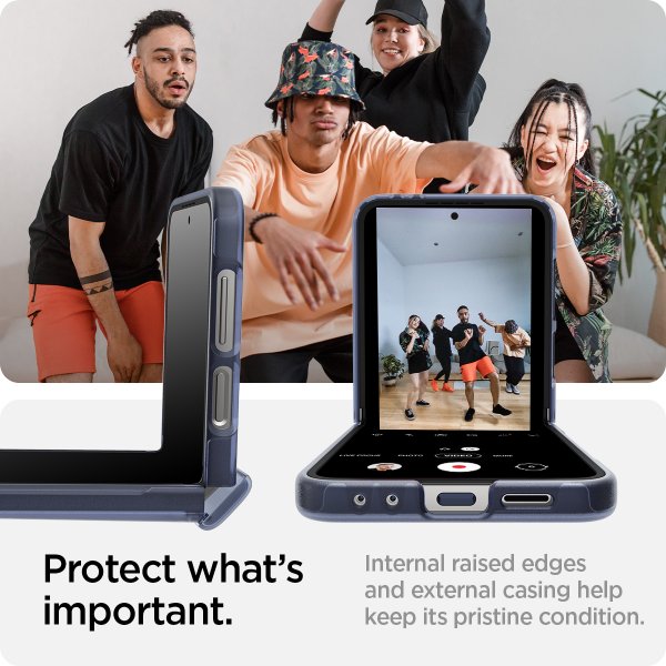 Spigen Samsung Galaxy Z Flip 6/Flip 7 FE Ultra Hybrid Pro Frost Navy Blue -suojakuori