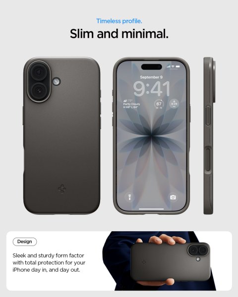 Spigen iPhone 17 -kuori Thin Fit MagFit Gunmetal