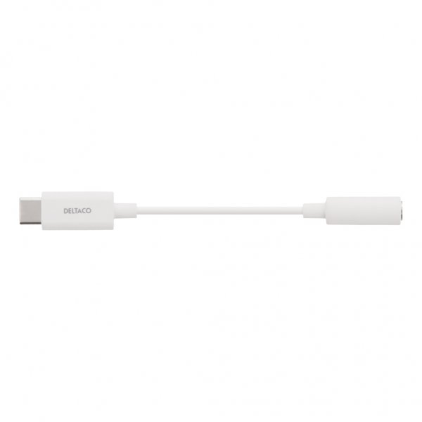 Deltaco Adapteri USB-C–3.5mm Valkoinen