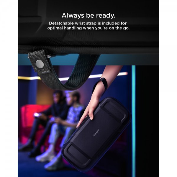 Spigen Steam Deck/Steam Deck OLED -kotelo Rugged Armor Pro Pouch, musta