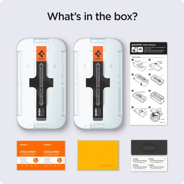 Spigen iPhone 13/13 Pro/14/16e/17e Näytönsuoja GLAS.tR EZ Fit Privacy 2-pack
