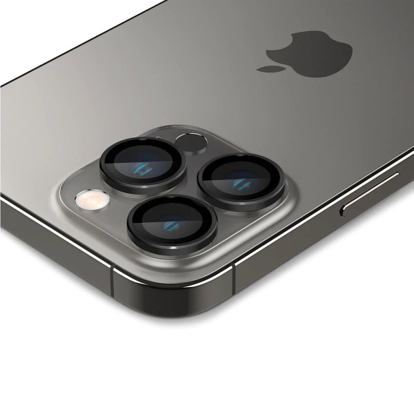 Spigen iPhone 14/15/16/17 Pro & Pro Max kameran suojalasi GLAS.tR EZ Fit Optik Pro 2-pakkaus musta