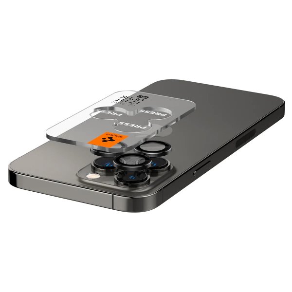 Spigen iPhone 14/15/16/17 Pro & Pro Max kameran suojalasi GLAS.tR EZ Fit Optik Pro 2-pakkaus musta