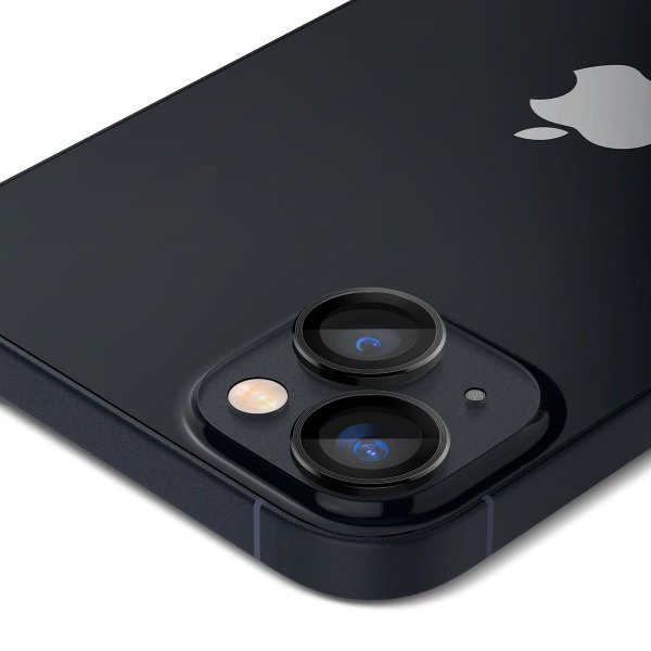 Spigen iPhone 14/15/iPhone 14/15 Plus Kamerasuojus GLAS.tR EZ Fit Optik Pro 2-pakkaus Musta