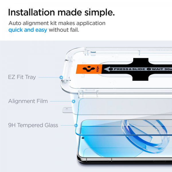 Spigen Samsung Galaxy S23 Näytönsuoja GLAS.tR EZ Fit 2-pakkaus