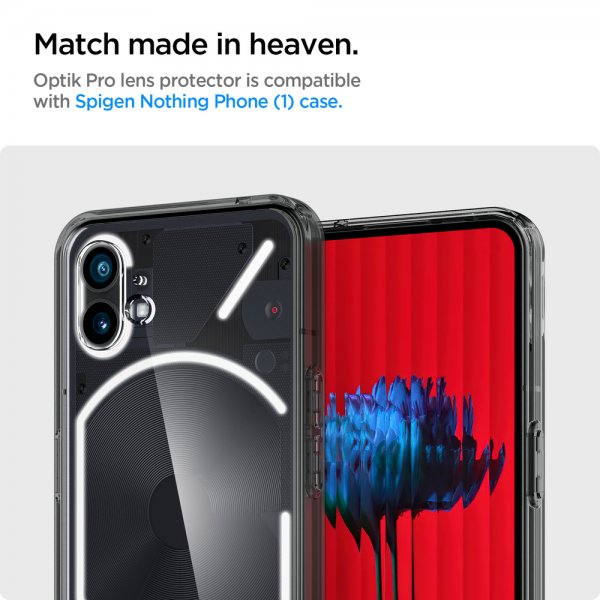 Spigen Nothing Phone (1) Kameran suojalasi GLAS.tR EZ Fit Optik Pro, 2-pakkaus, musta