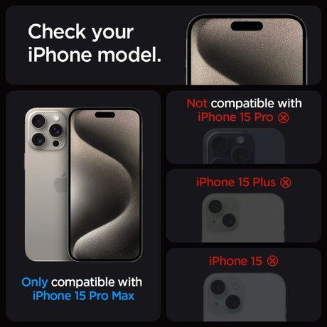 Spigen iPhone 15 Pro Max Näytönsuoja GLAS.tR EZ Fit FC Musta 2 kpl:n pakkaus