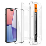 Spigen iPhone 15 Plus -näytönsuoja GLAS.tR EZ Fit FC Musta 2-pakkaus
