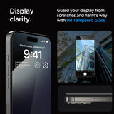 Spigen iPhone 15 Pro -näytönsuoja GLAS.tR EZ Fit FC Musta 2-pakkaus