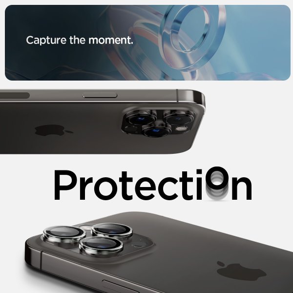 Spigen iPhone 14/15/16/17 Pro & Pro Max -kamerasuojalasi GLAS.tR EZ Fit Optik Pro 2-pakkaus, kristallinkirkas