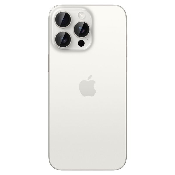 Spigen iPhone 15 Pro/iPhone 15 Pro Max kameransuoja GLAS.tR EZ Fit Optik Pro 2-pakkaus White Titanium