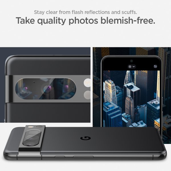 Spigen Google Pixel 8 Pro Kamerasuojalasi Glas.tR EZ Fit Optik Crystal Clear 2 kpl
