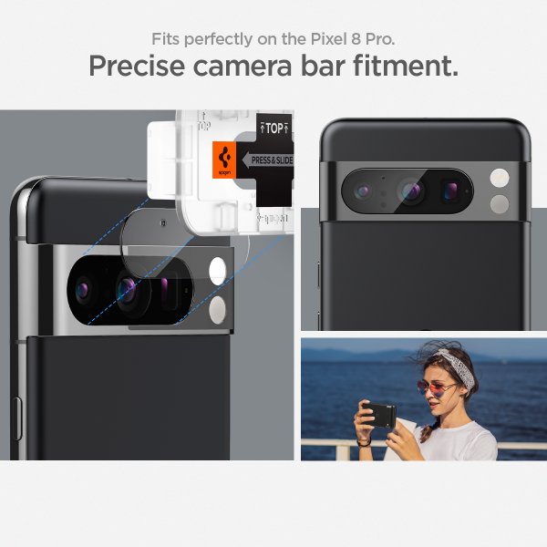 Spigen Google Pixel 8 Pro Kamerasuojalasi Glas.tR EZ Fit Optik Crystal Clear 2 kpl