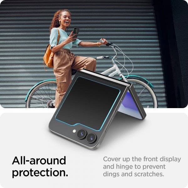 Spigen Samsung Galaxy Z Flip 6/Flip 7 FE Näytönsuoja GLAS.tR EZ Fit 2-pakkaus