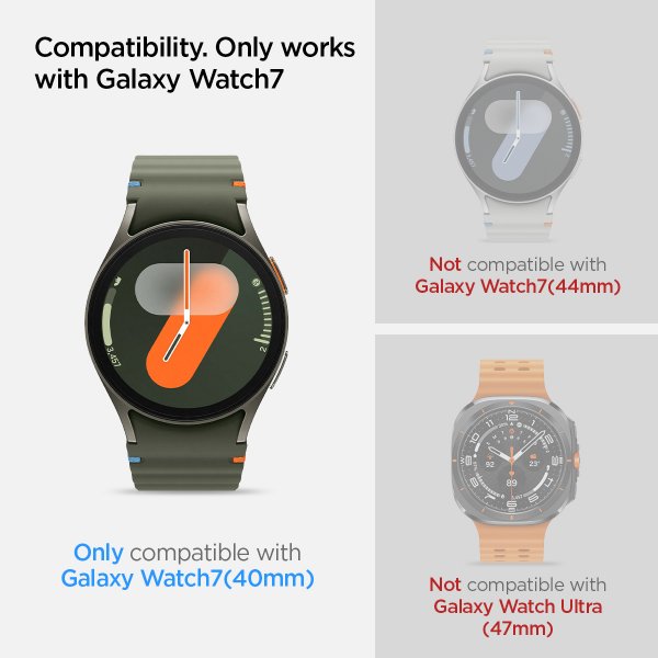 Spigen Samsung Galaxy Watch 7 40mm Näytönsuoja GLAS.tR EZ Fit 2 kpl