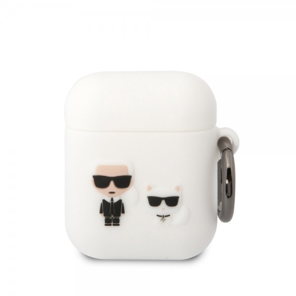 Karl Lagerfeld AirPods 1/2 Kuori 3D Logo Valkoinen