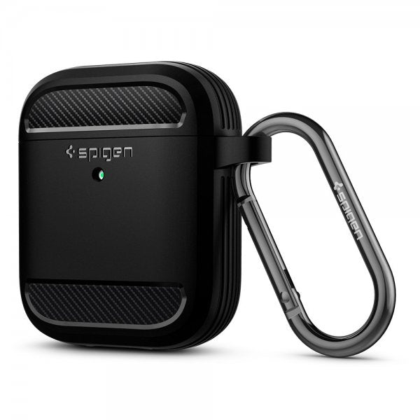 Spigen AirPods 1/2 -suojakuori, Rugged Armor, musta