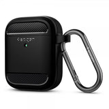 Spigen AirPods 1/2 -suojakuori, Rugged Armor, musta