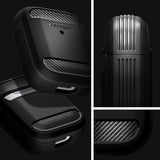 Spigen AirPods 1/2 -suojakuori, Rugged Armor, musta