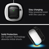 Spigen AirPods 1/2 -suojakuori, Rugged Armor, musta