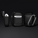 Spigen AirPods 1/2 -suojakuori, Rugged Armor, musta