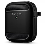 Spigen AirPods 1/2 -suojakuori, Rugged Armor, musta
