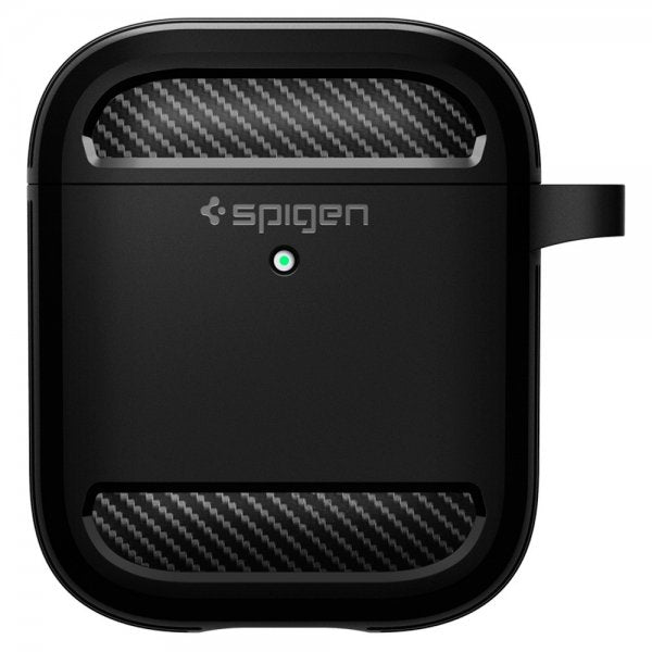 Spigen AirPods 1/2 -suojakuori, Rugged Armor, musta