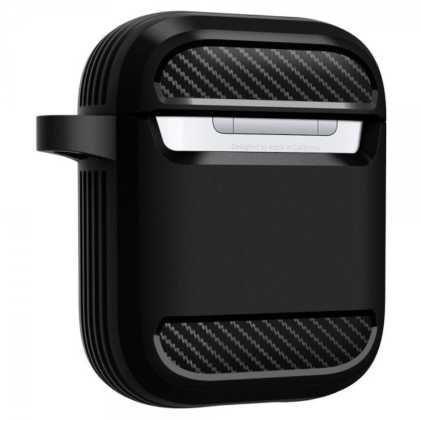 Spigen AirPods 1/2 -suojakuori, Rugged Armor, musta