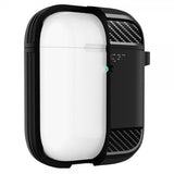 Spigen AirPods 1/2 -suojakuori, Rugged Armor, musta
