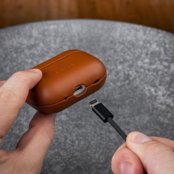 Kiinteät AirPods 3 Kuori PodsLeather MagSafe Ruskea
