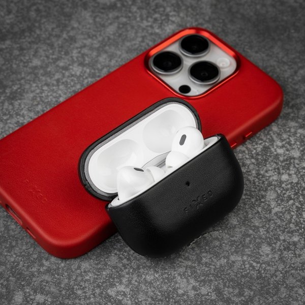 Kiinteät AirPods 3 -kuoret PodsLeather MagSafe Musta