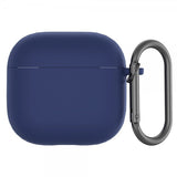 AirPods 4 Kuori Silikoni Karabiinihaka Tummansininen