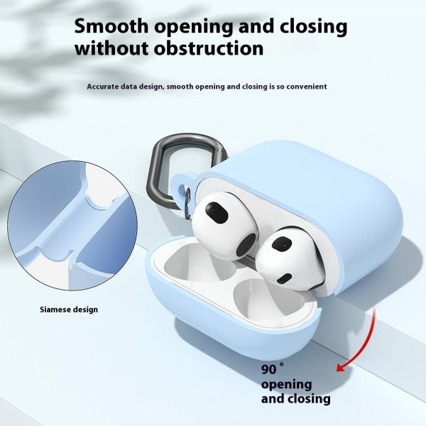 AirPods 4 Kuori Silikoni Karabiinihaka Musta