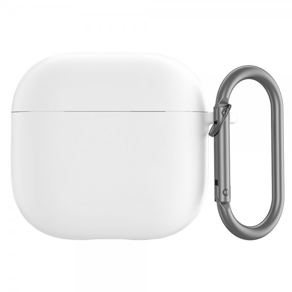 AirPods 4 Kuori Silikoni Karabiinihaka Valkoinen