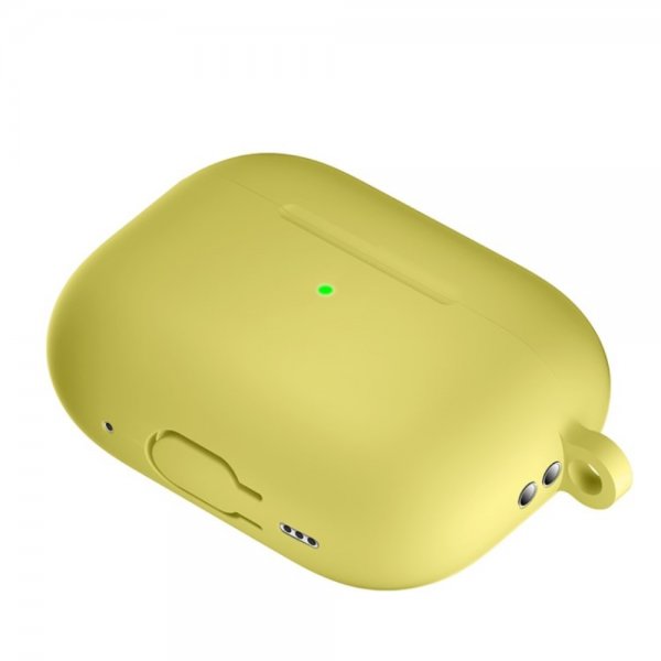AirPods Pro 2 Kuori Silikoni Karabiinihaka Keltainen