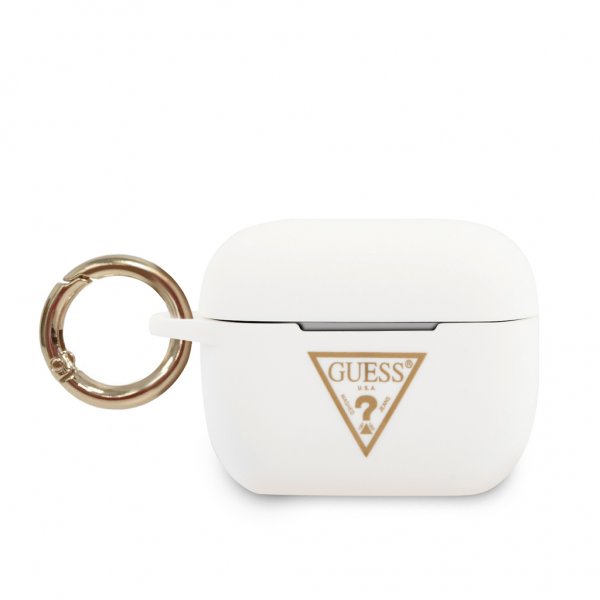 Guess AirPods Pro -kuoret, Gold Triangle, valkoinen