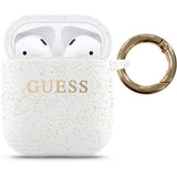 Guess AirPods (1/2) Suojakuori Glitter Valkoinen