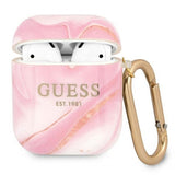 Guess AirPods (1/2) Kuori Shiny Marble Pinkki