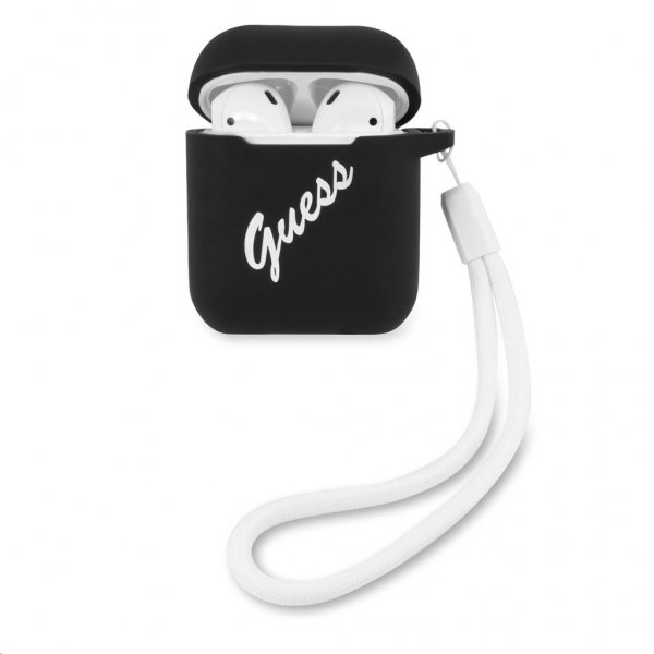Guess AirPods (1/2) Suojakuori Vintage Silicone Musta