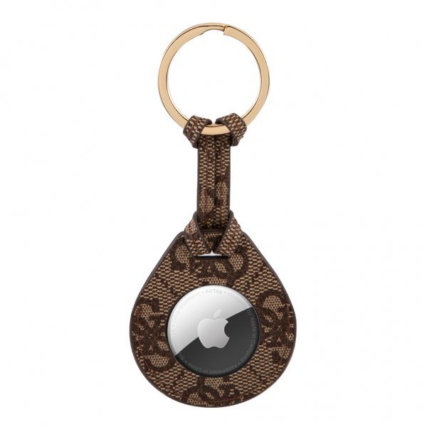 Guess AirTag-pidike 4G Logo, ruskea