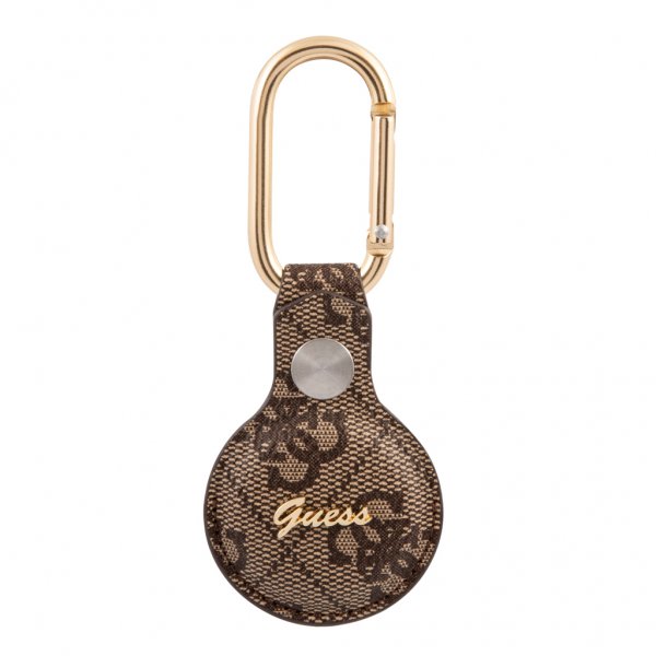 Guess AirTag-pidike Vintage Script, ruskea