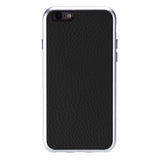 Just Mobile iPhone 6/6s AluFrame Leather -kuori, musta/hopea