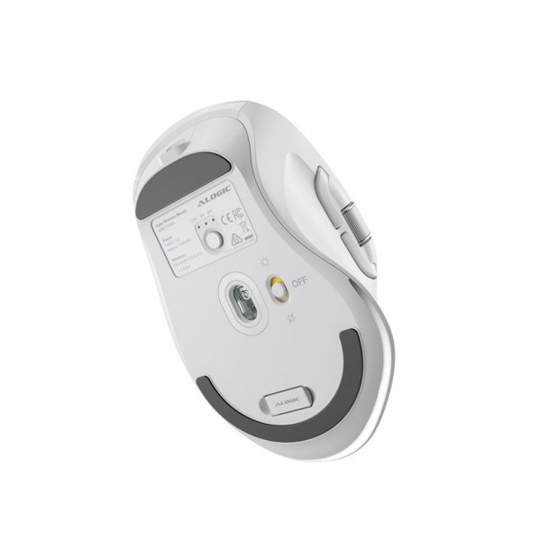 ALOGIC Langaton Hiiri Apex Bluetooth USB-C Ladattava 7 painiketta Valkoinen