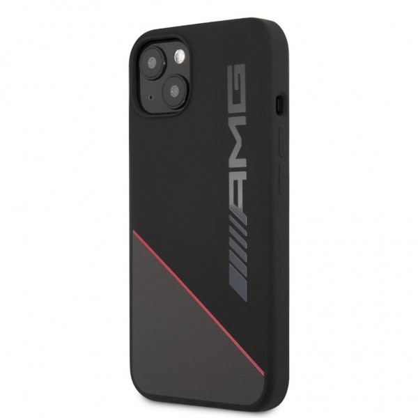 AMG iPhone 13 Mini -suojakuori nestemäistä silikonia, kaksisävyinen, musta
