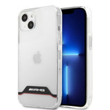 AMG iPhone 13 Mini Kuori Galvanoidut Vaakasuorat Raidat Punainen Läpinäkyvä