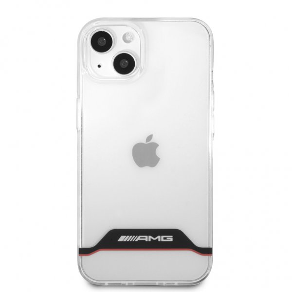 AMG iPhone 13 Mini Kuori Galvanoidut Vaakasuorat Raidat Punainen Läpinäkyvä