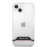 AMG iPhone 13 Mini Kuori Galvanoidut Vaakasuorat Raidat Punainen Läpinäkyvä