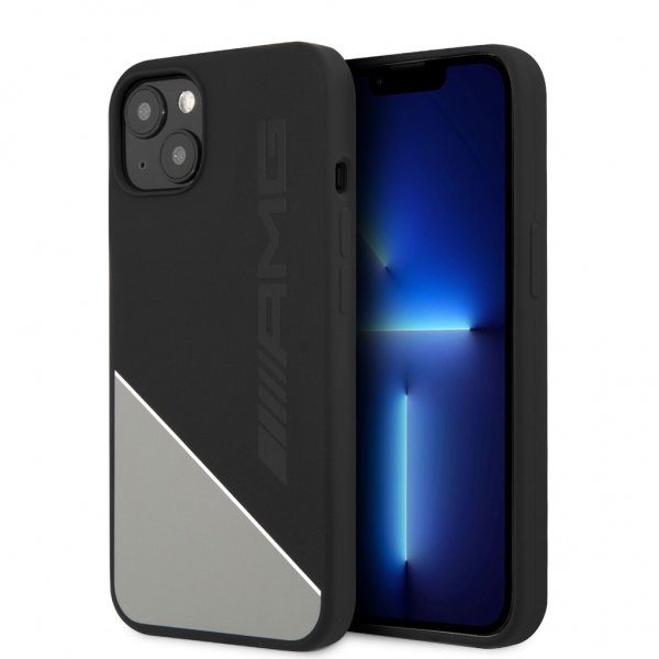 AMG iPhone 13 Mini -kuori, nestemäinen silikoni, kaksivärinen, harmaa